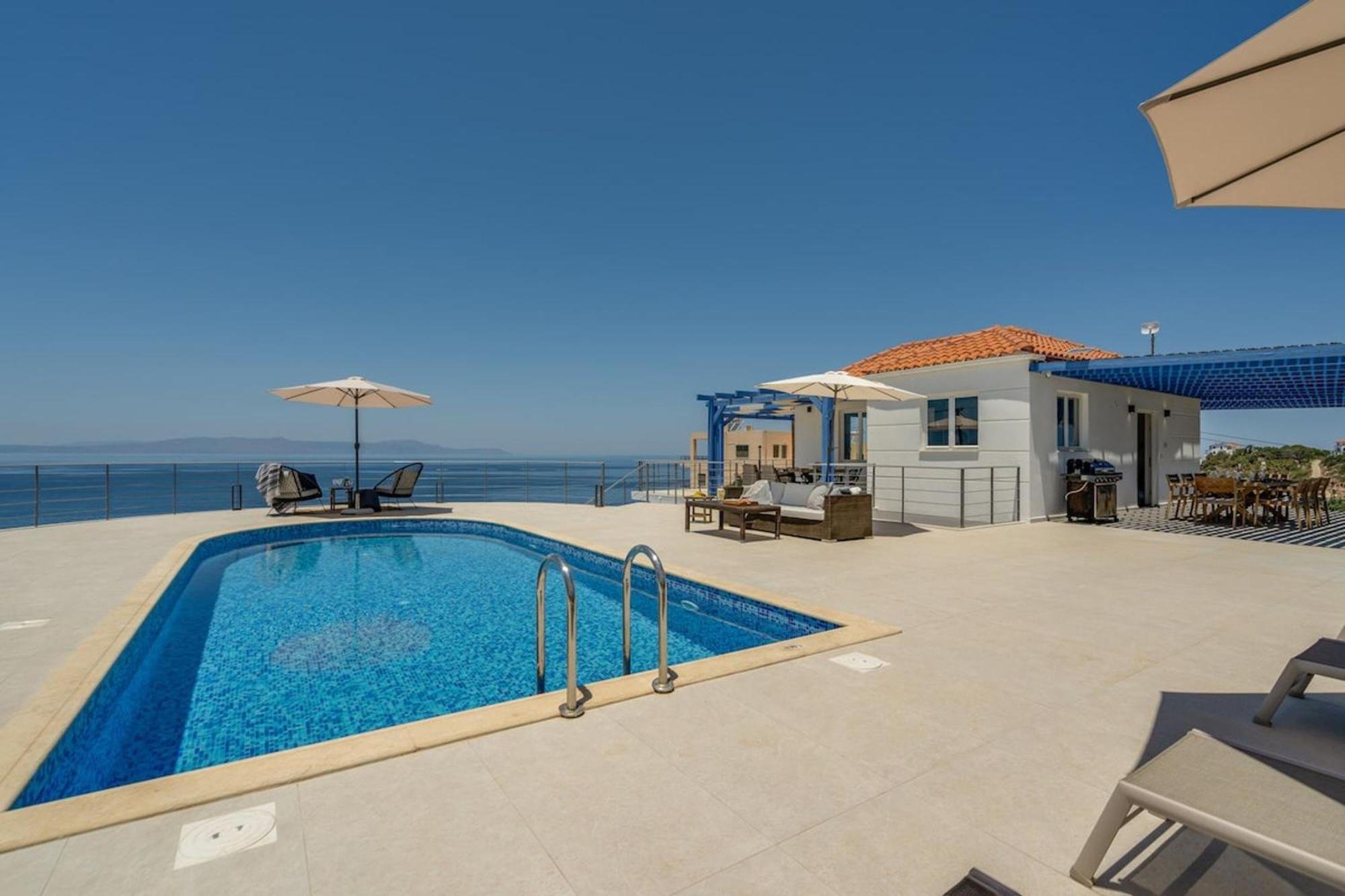 Villa Hemera Ocean View Private Heated Pool Chorafakia Exteriör bild