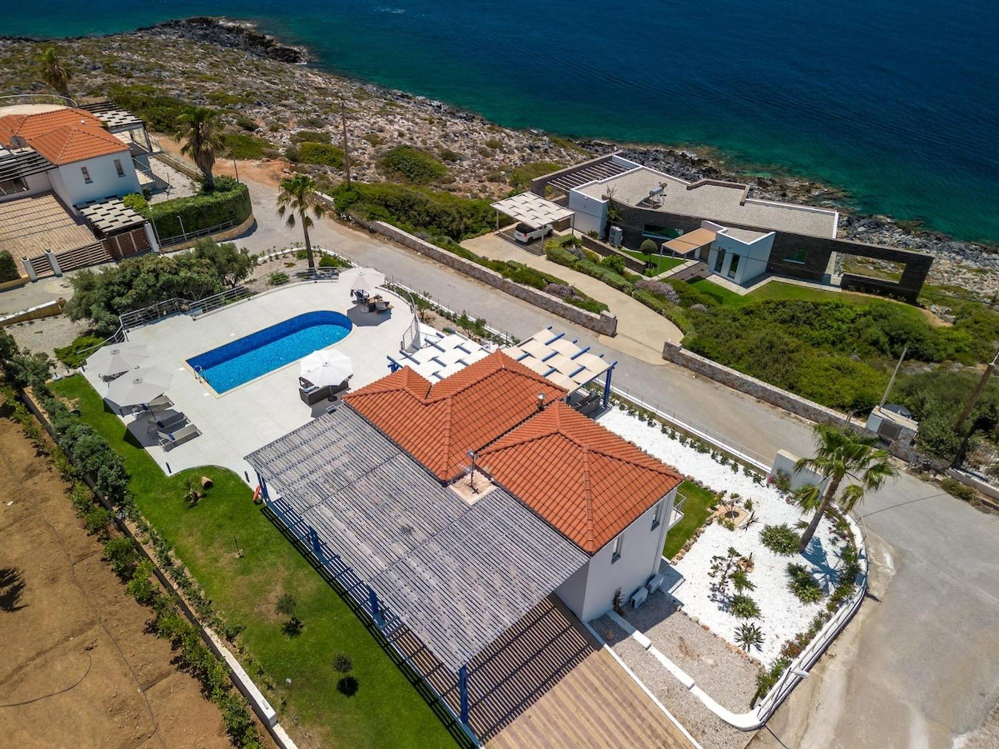 Villa Hemera Ocean View Private Heated Pool Chorafakia Exteriör bild