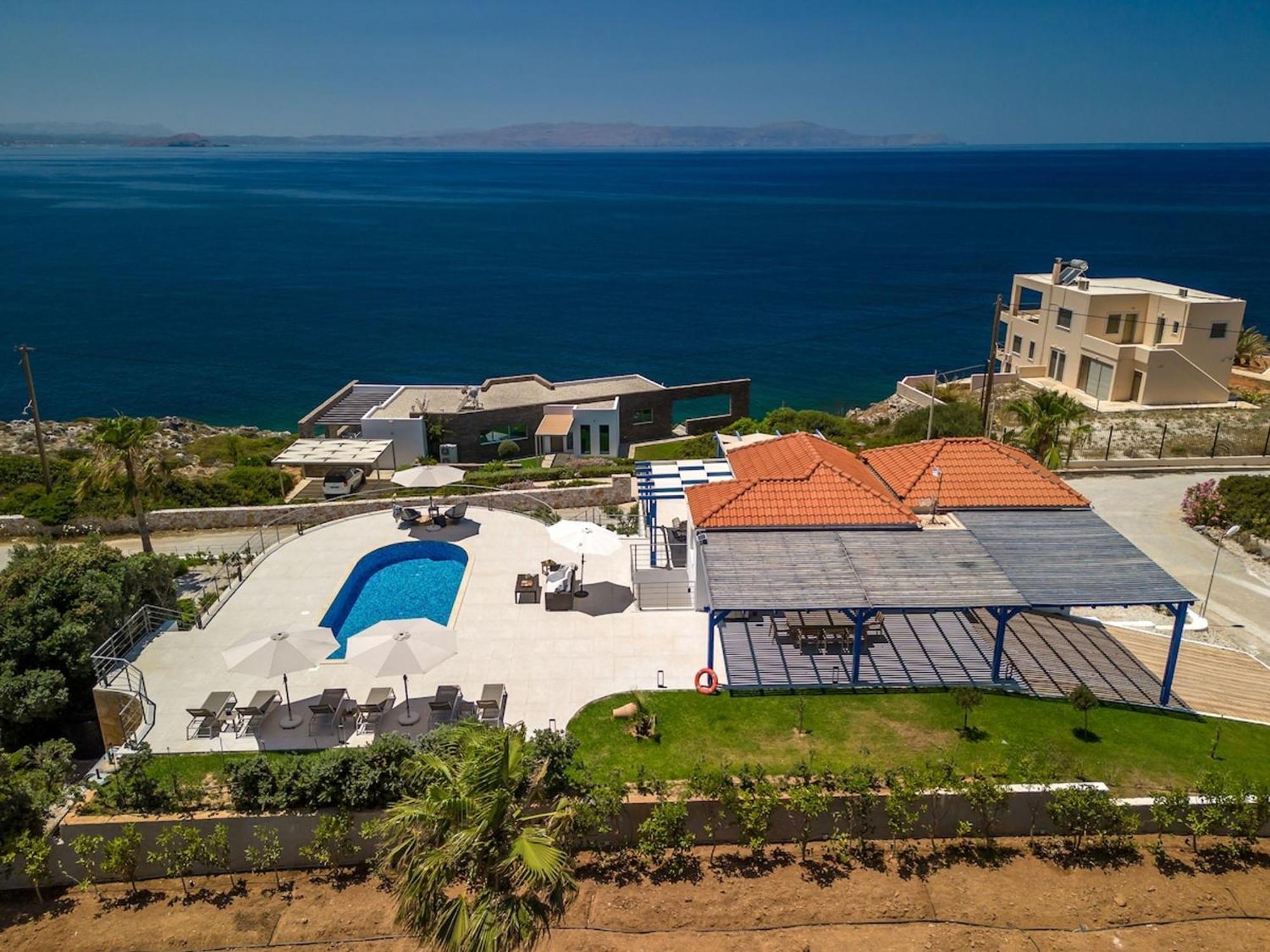 Villa Hemera Ocean View Private Heated Pool Chorafakia Exteriör bild
