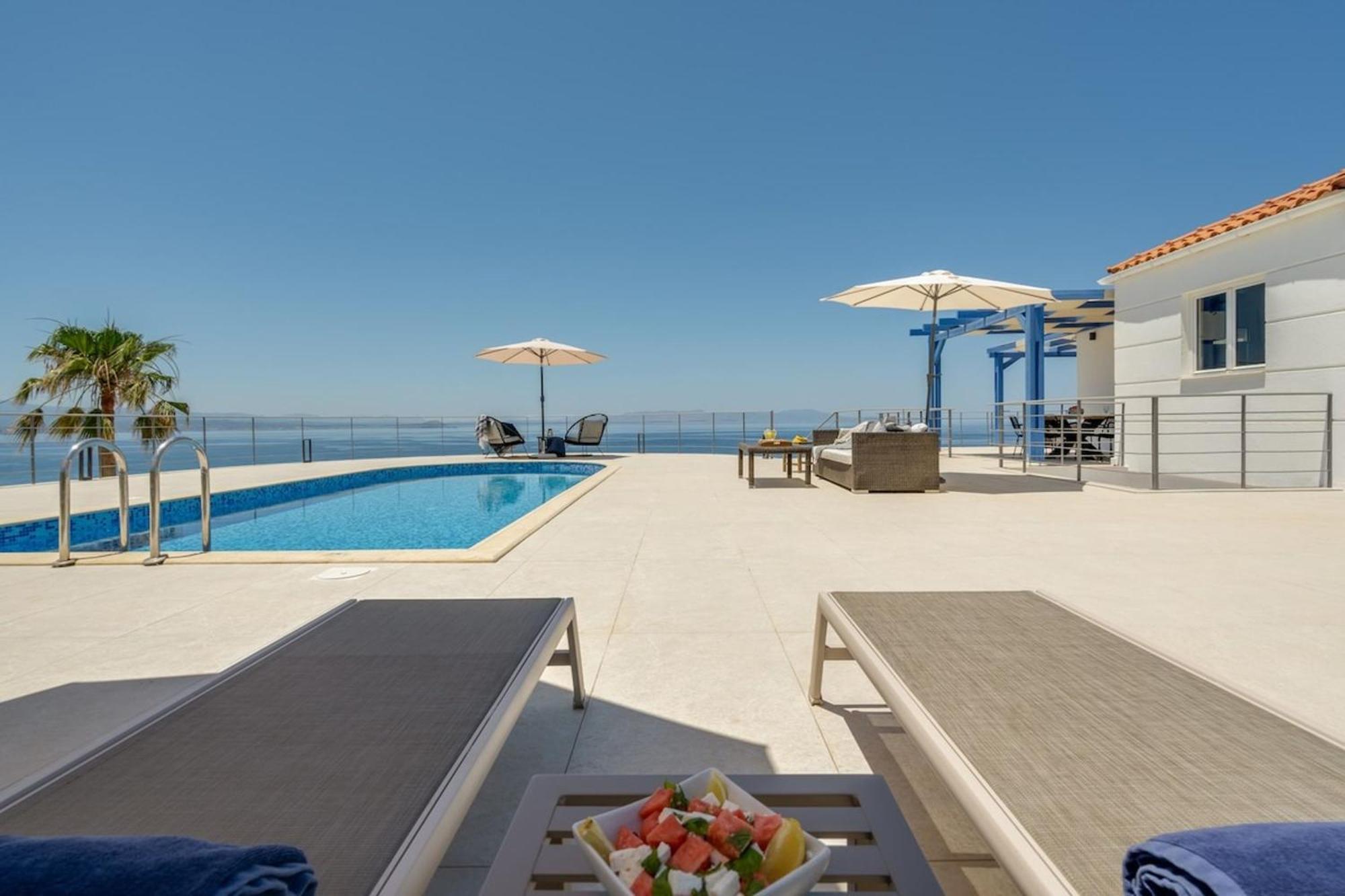 Villa Hemera Ocean View Private Heated Pool Chorafakia Exteriör bild
