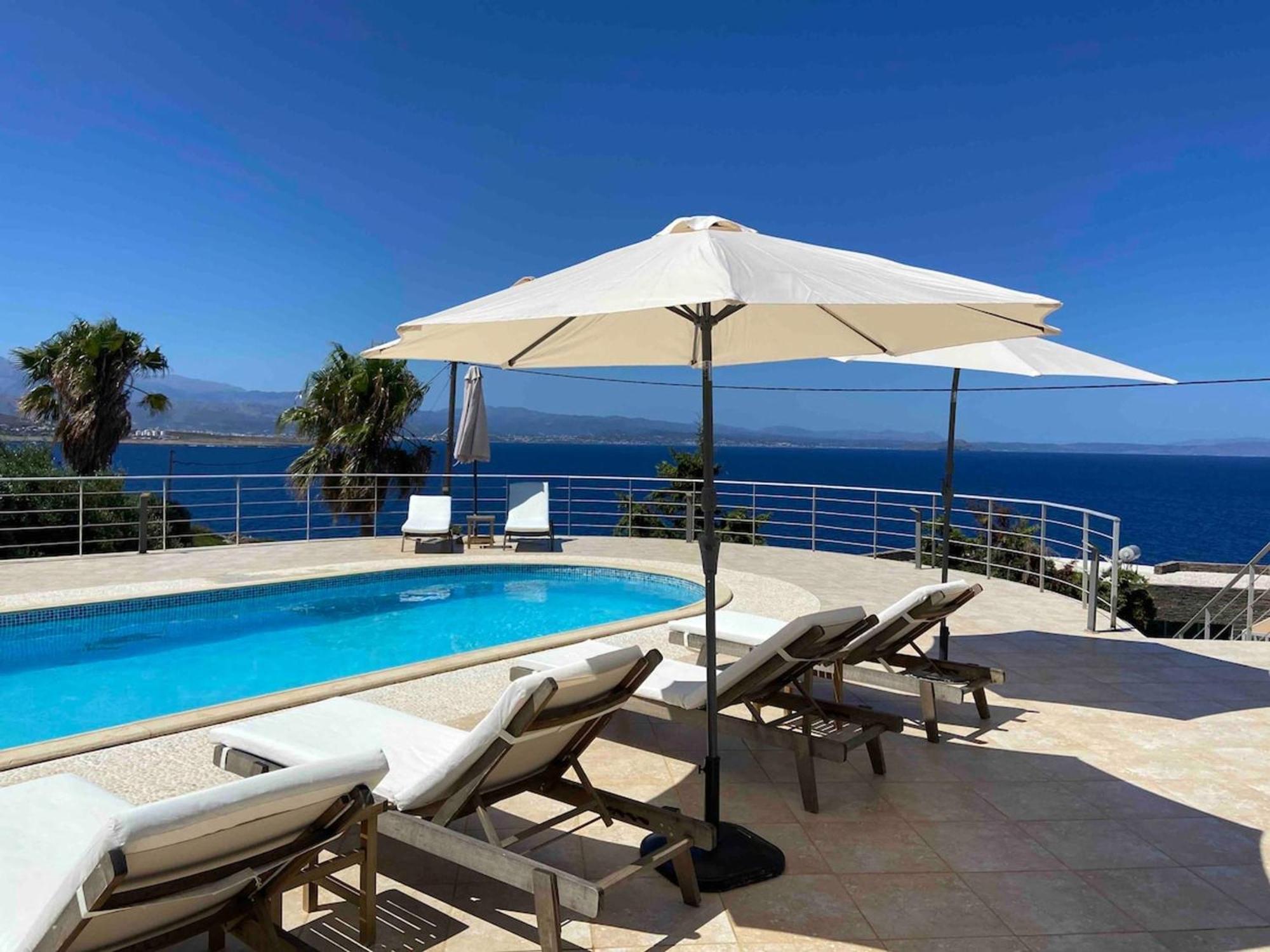 Villa Hemera Ocean View Private Heated Pool Chorafakia Exteriör bild