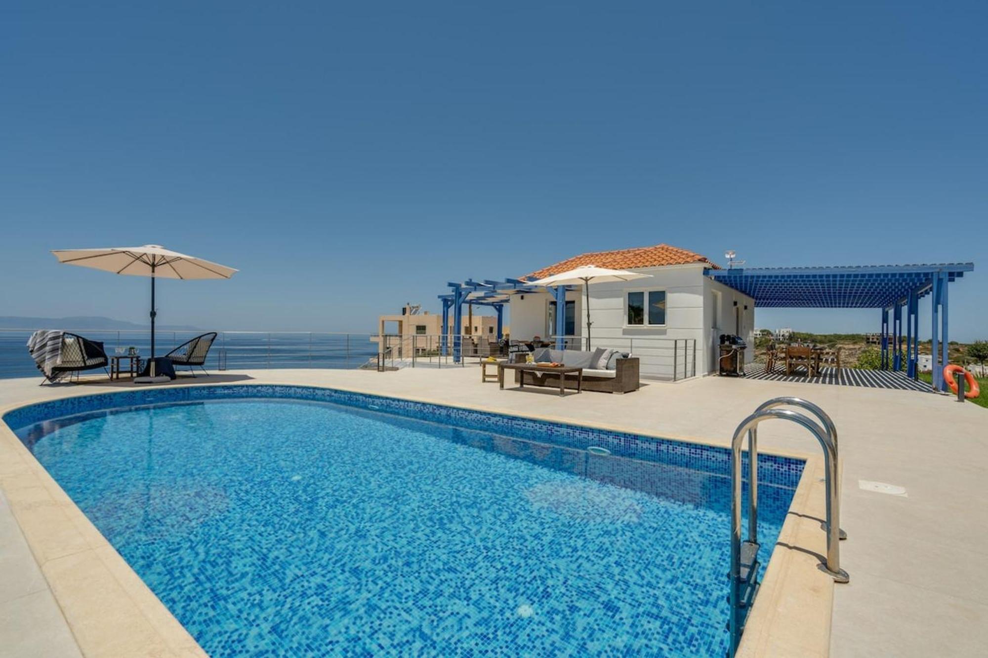 Villa Hemera Ocean View Private Heated Pool Chorafakia Exteriör bild