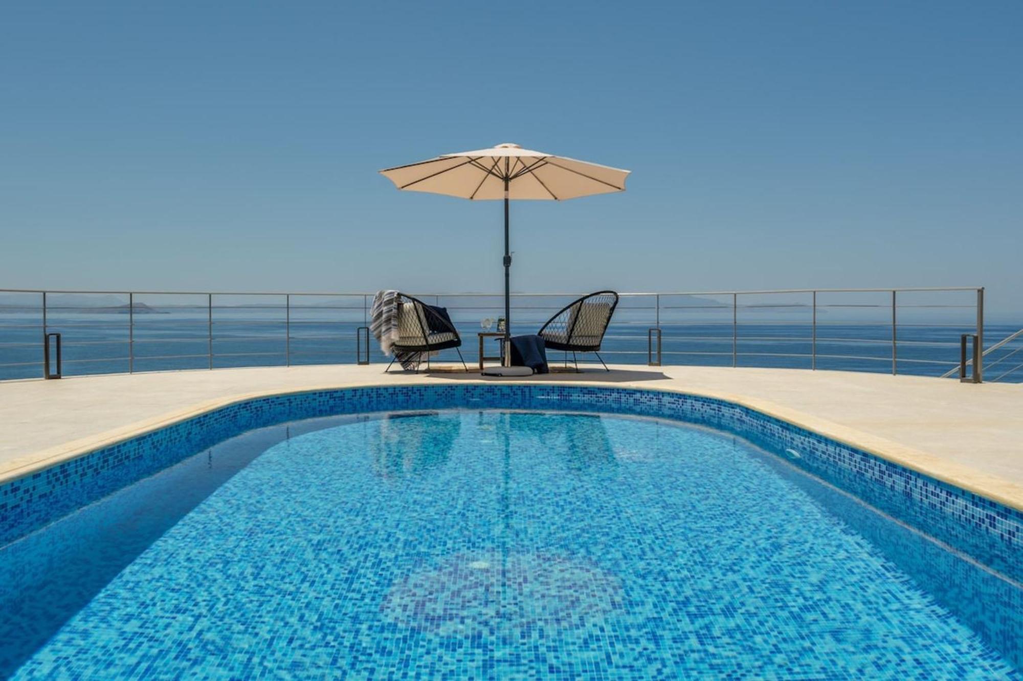 Villa Hemera Ocean View Private Heated Pool Chorafakia Exteriör bild